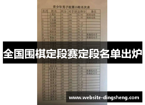 全国围棋定段赛定段名单出炉
